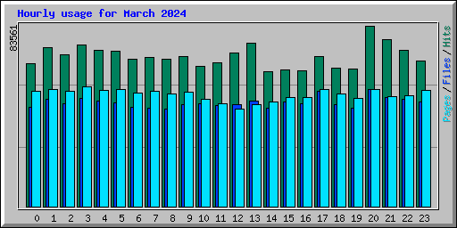 Hourly usage for March 2024